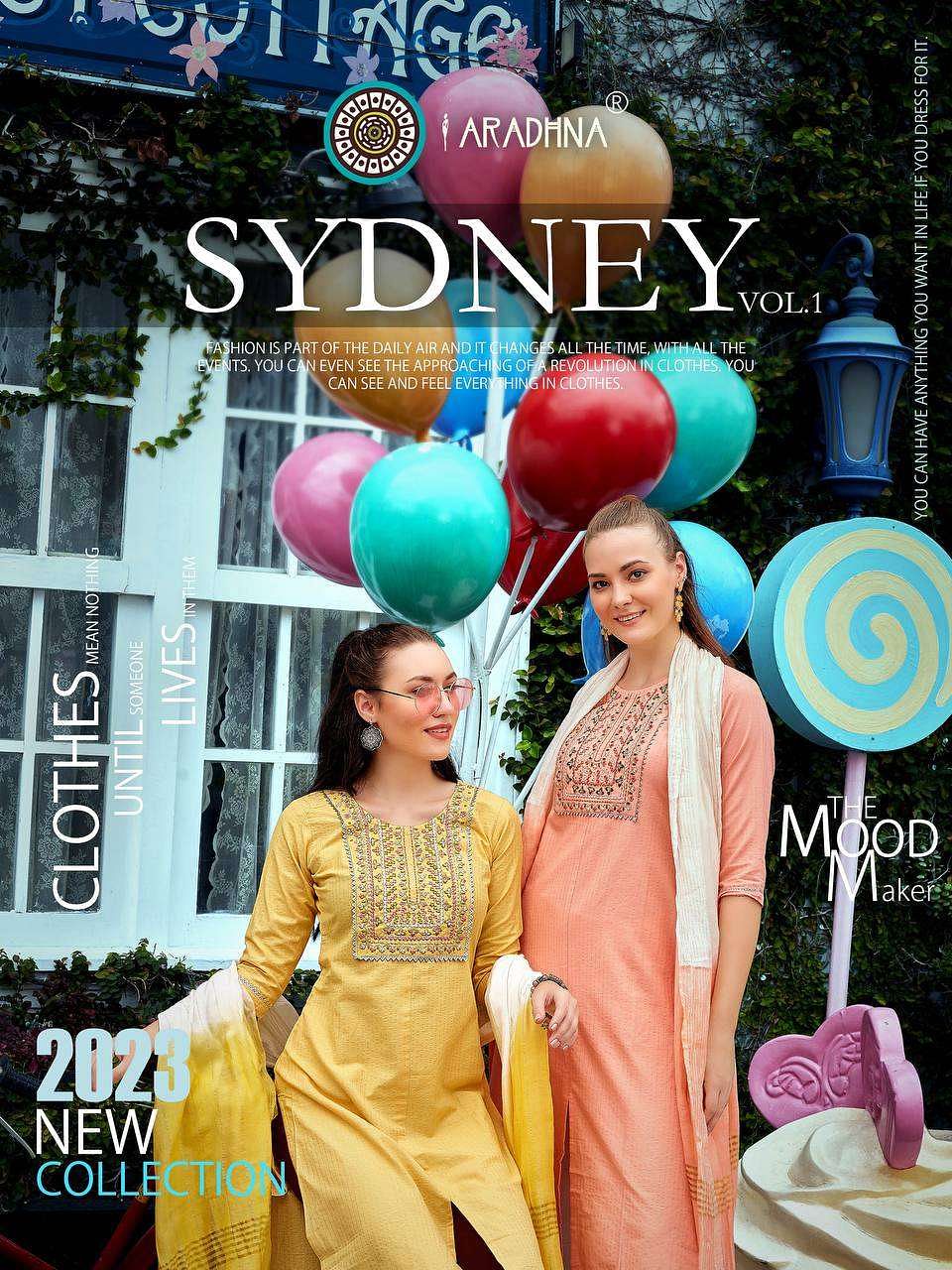 SYDNEY VOL-1 BY ARADHNA FASHION 1001 TO 1006 SERIES COTTON KURTIS WITH DUPATTA