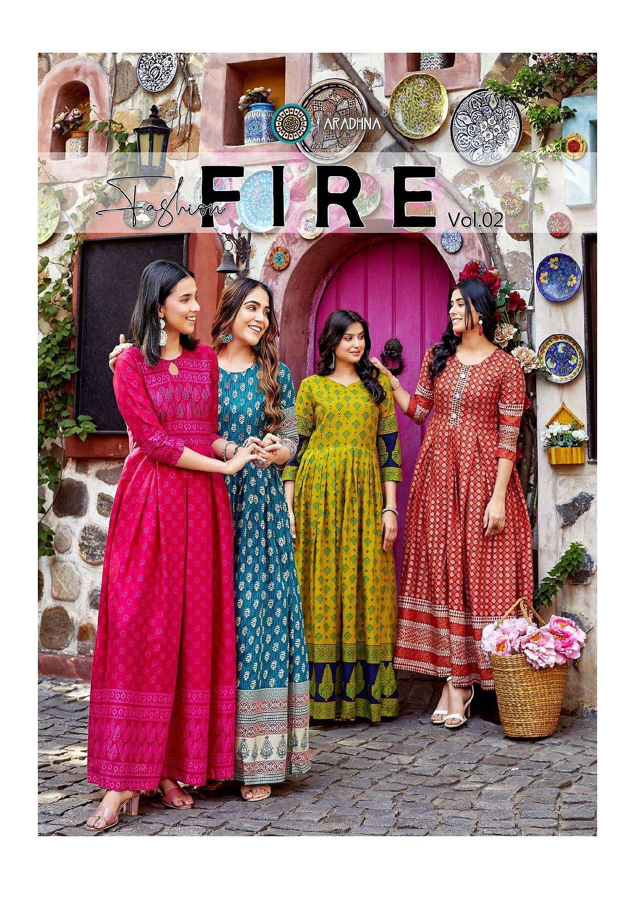 FASHION FIRE VOL-2 BY ARADHNA FASHION 2001 TO 2012 SERIES RAYON GOWNS