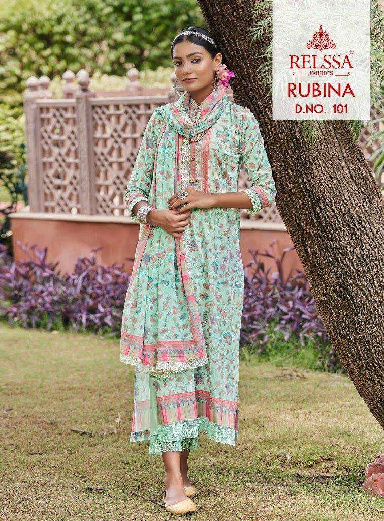 RUBINA BY RELSSA DESIGNER HEAVY COTTON DIGITAL EMBROIDERED DRESSES