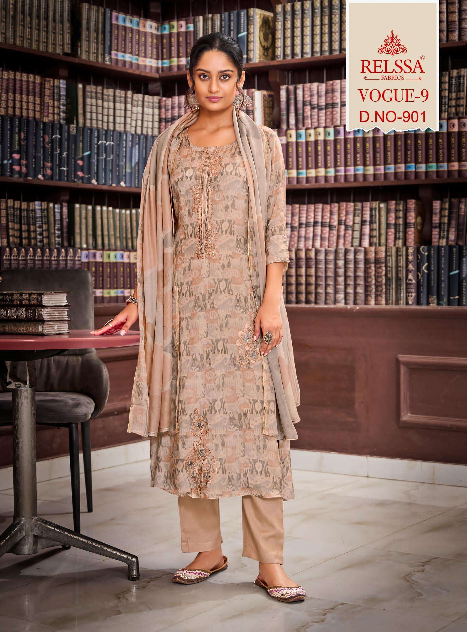 VOGUE VOL-09 BY RELSSA 901 TO 906 SERIES PURE MODAL WORK DRESSES