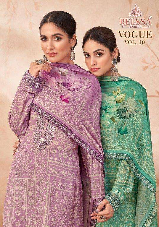 VOGUE VOL-10 BY RELSSA 1001 TO 1004  SERIES PURE MODAL WORK DRESSES