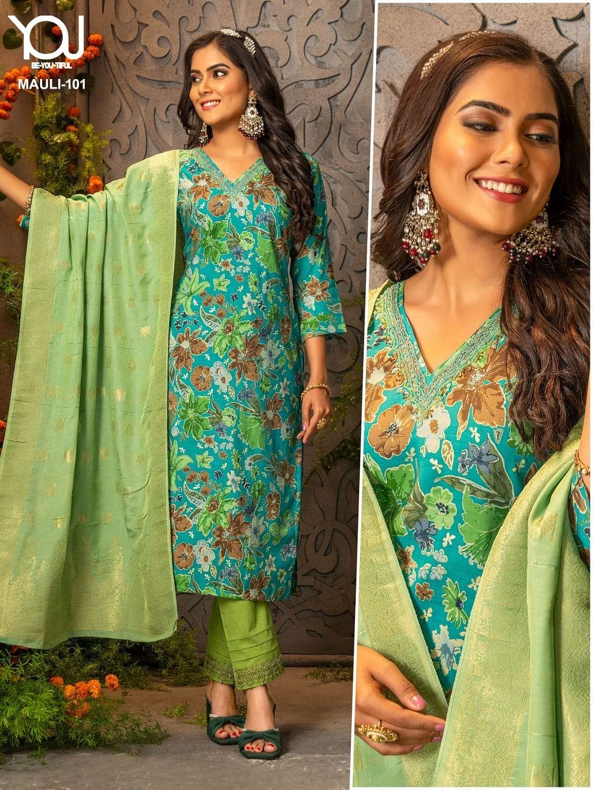 MAULI BY YOU DESIGNER FACNY FABRIC ROMAN MODAL PRINTED STITCHED DRESSES